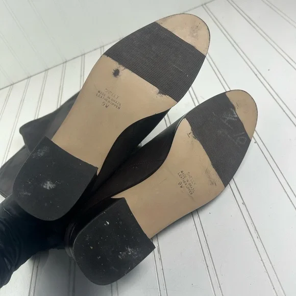 Marcon Shelly Black Leather Boots Vintage Womenโs Size 9W - Picture 8 of 11